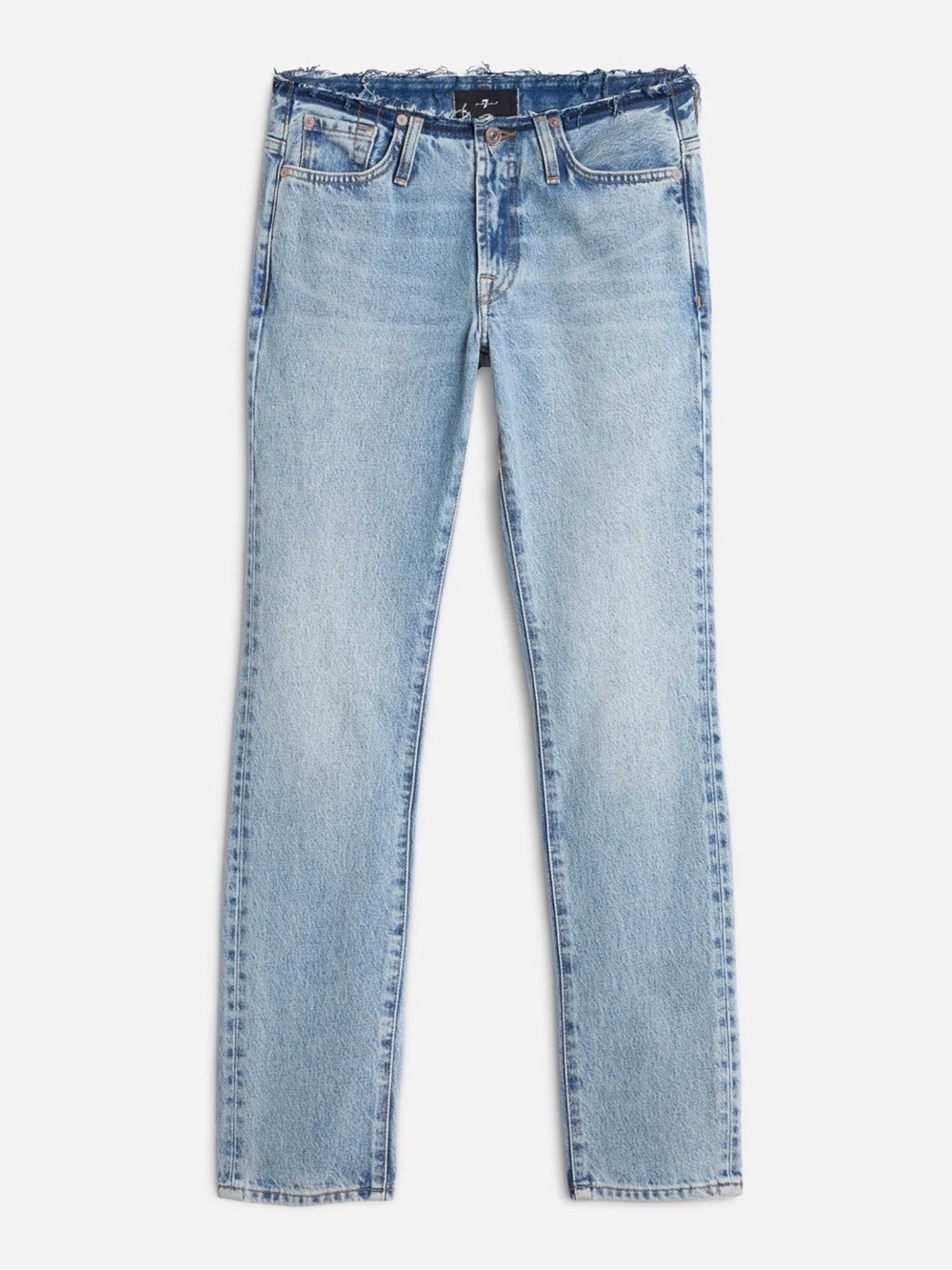 7 for all Mankind Low Cigarette Sz 27 Light Wash Straight Leg Jeans MSRP $248